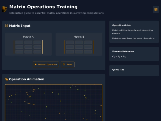 Matrix Operations for Surveying