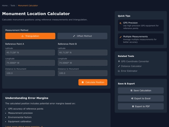 Monument Calculator