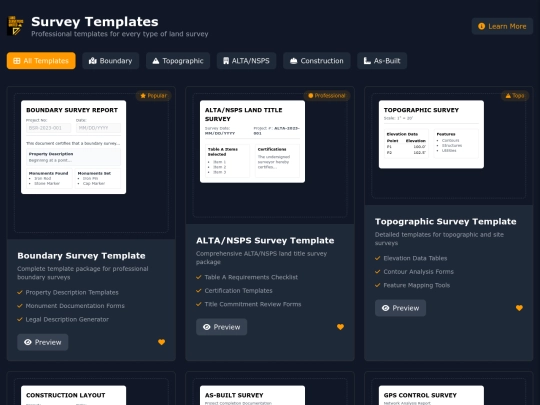 Surveyor Templates Library