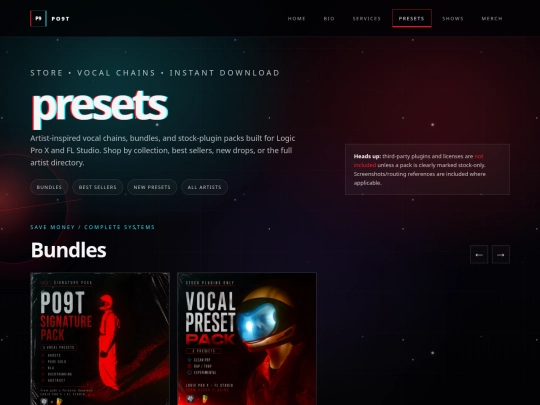 presets screenshot