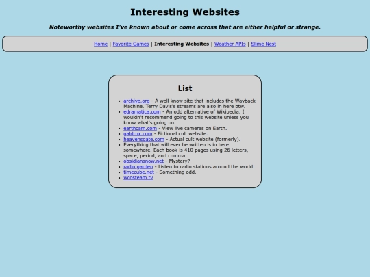 interesting_sites screenshot