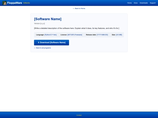 software-template screenshot