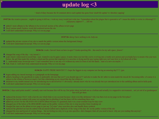 Update Log screenshot