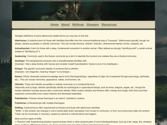 glossary screenshot