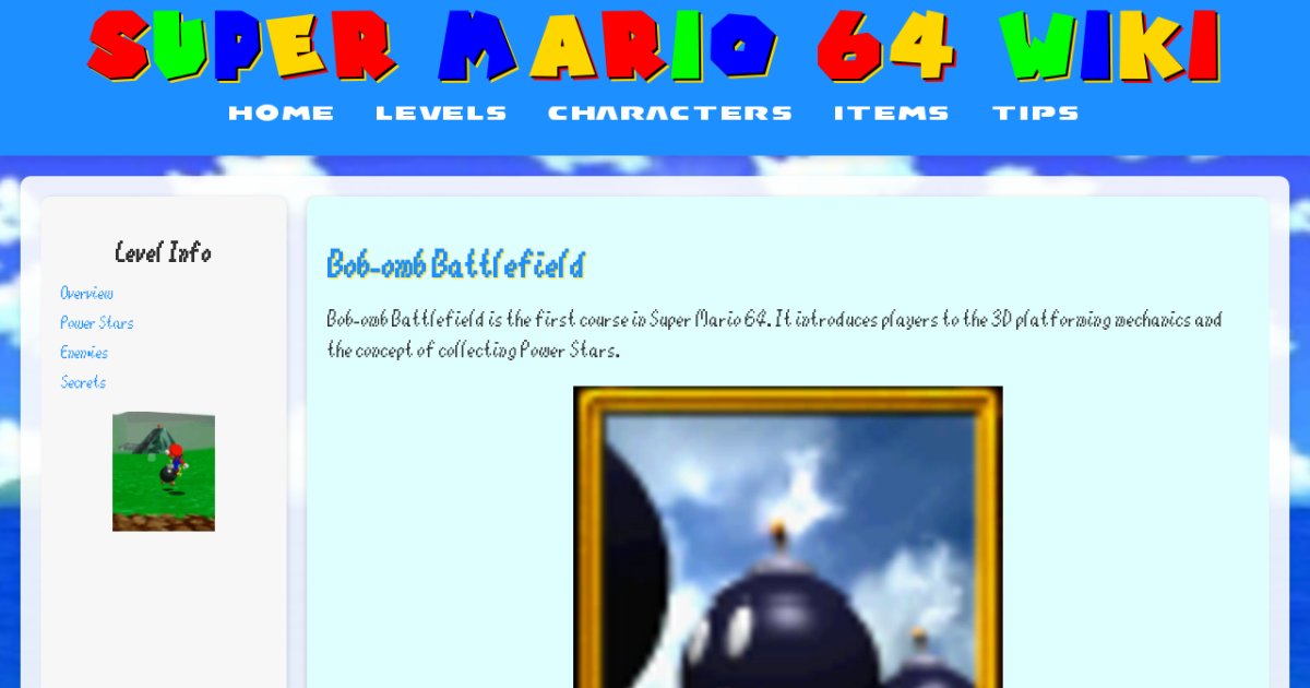 Bob-omb Battlefield - Super Mario 64 Wiki