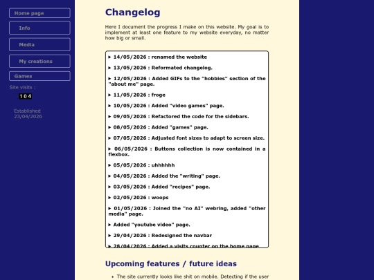 changelog screenshot