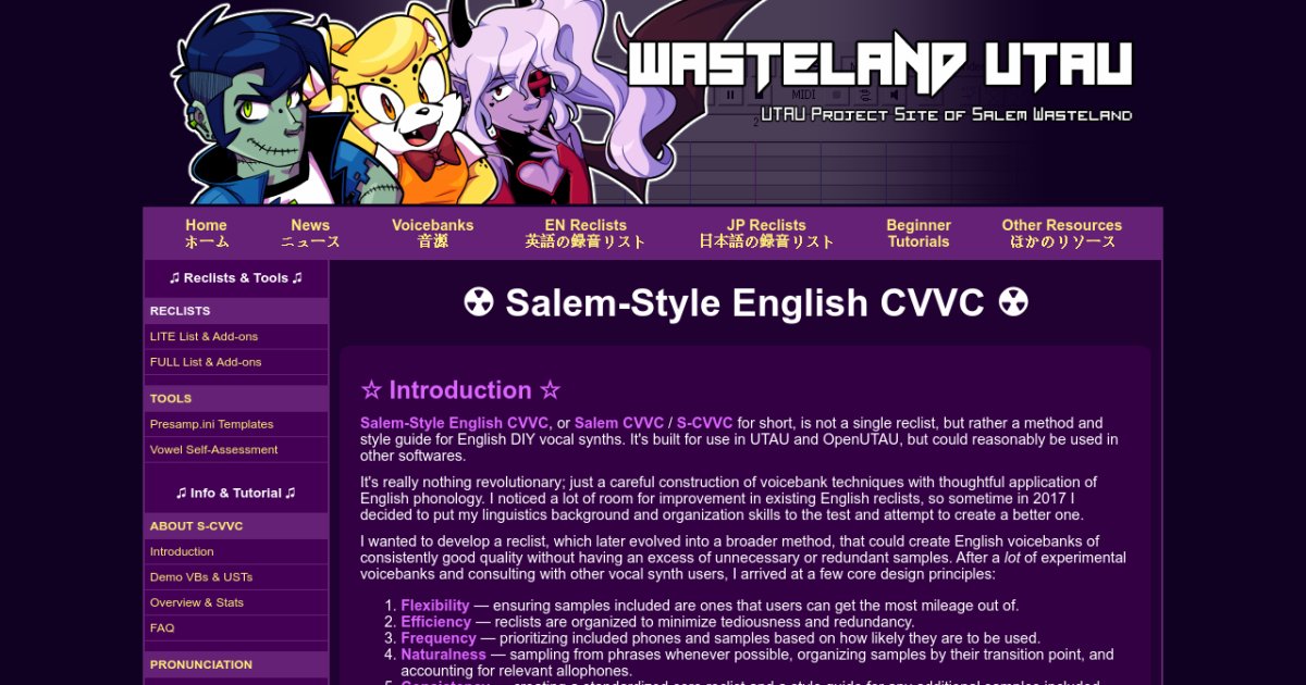 EN Reclists | Wasteland UTAU