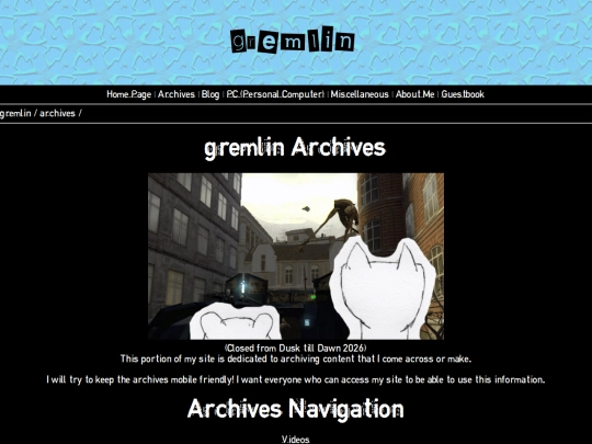 testing/archives screenshot
