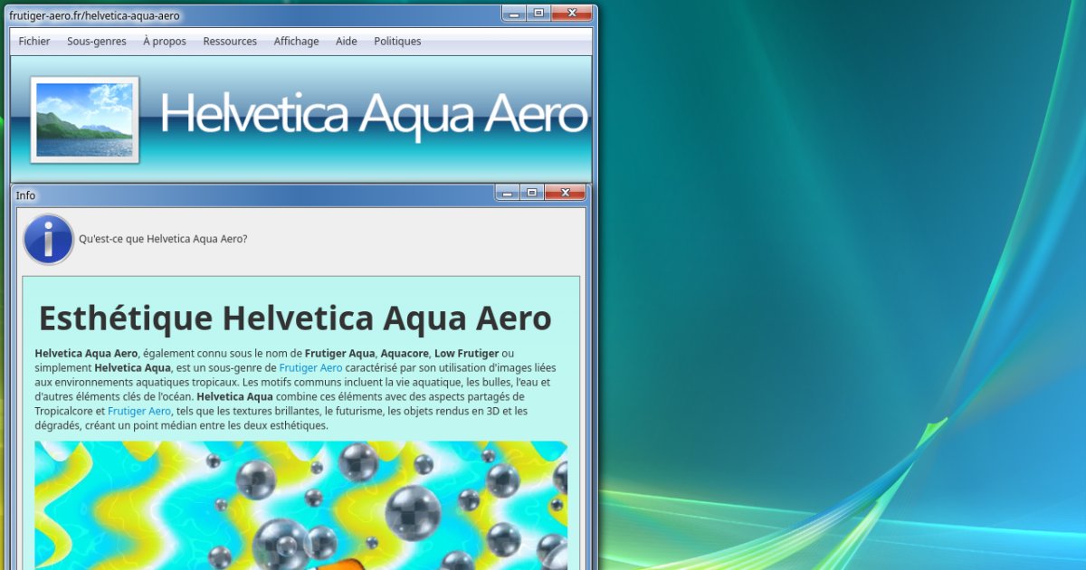 Esthétique Helvetica Aqua Aero frutiger aero fr