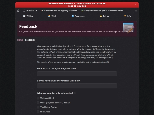 feedback screenshot