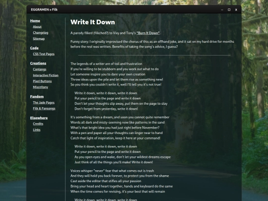 fandom/filk/writeitdown screenshot