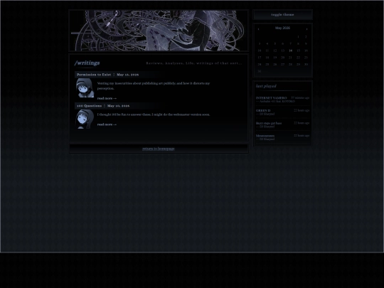writings/overview screenshot