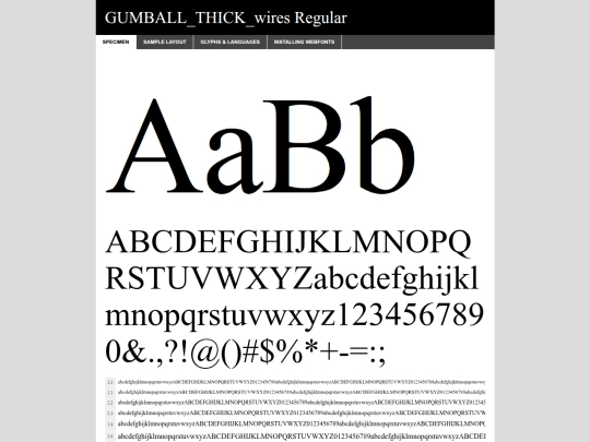 font/gumball_thick_wires-demo screenshot