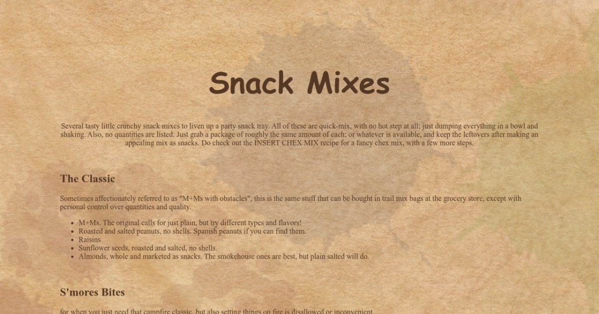 Goblin Recipes: Trail Mix