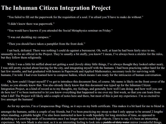 TheInhumanCitizenIntegrationProject screenshot