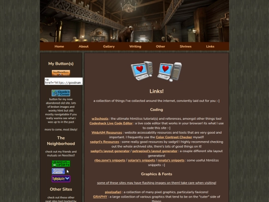 links screenshot