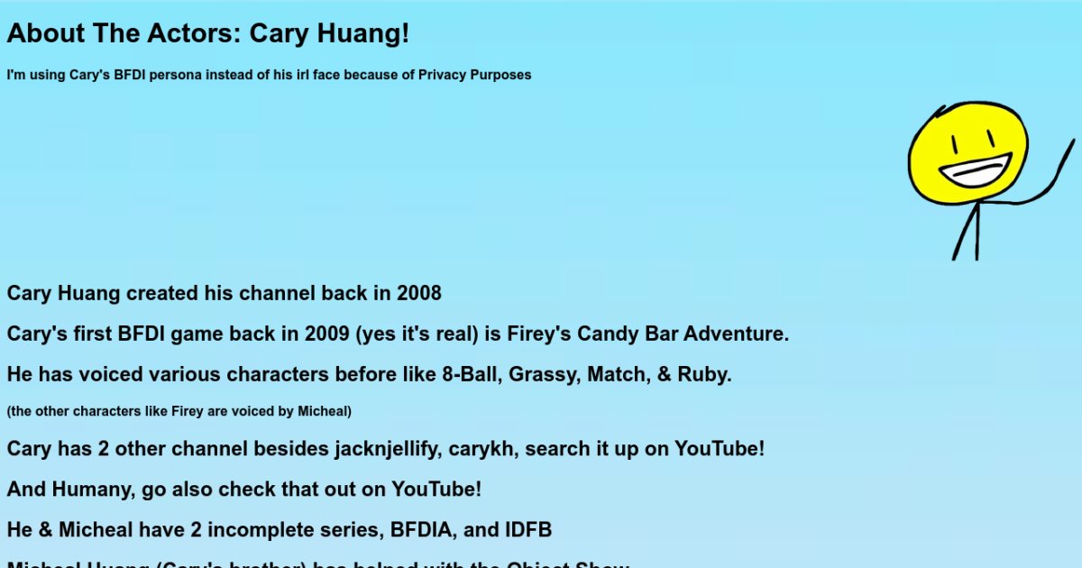 Cary Huang (The Actors) - Explore BFDI