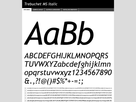 font/trebuchet-ms-italic-demo screenshot