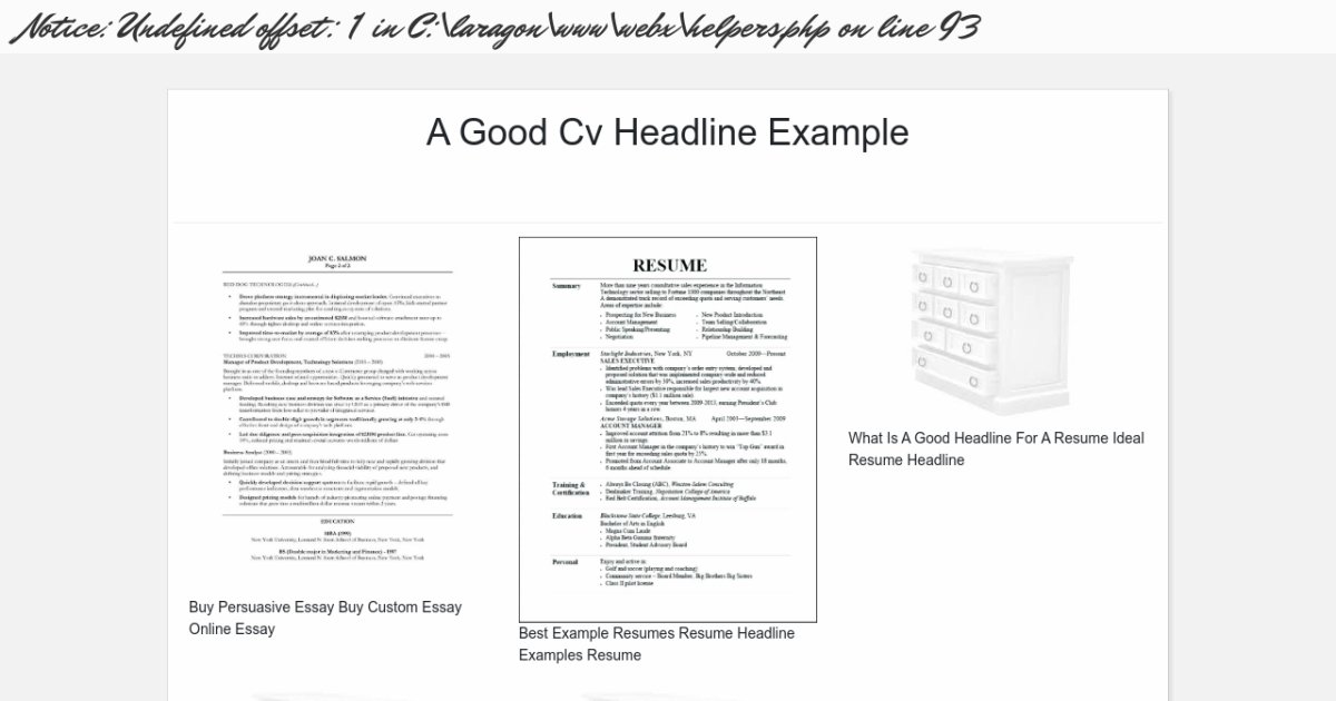 A Good Cv Headline Example