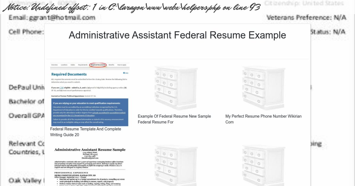 federal resume example administrative assistant