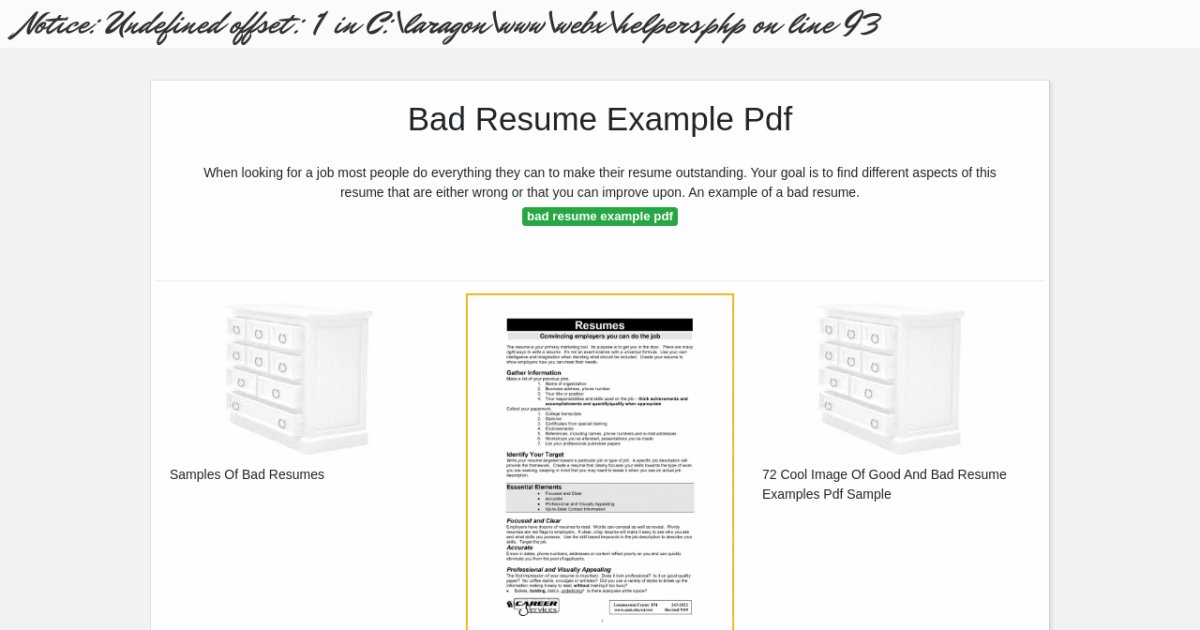 Bad Resume Example Pdf