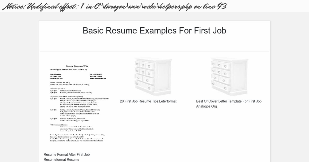 Basic Resume Examples For First Job