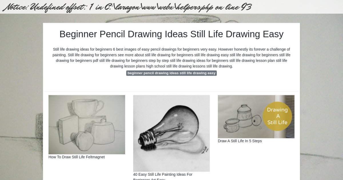 Beginner Pencil Drawing Ideas Still Life Drawing Easy