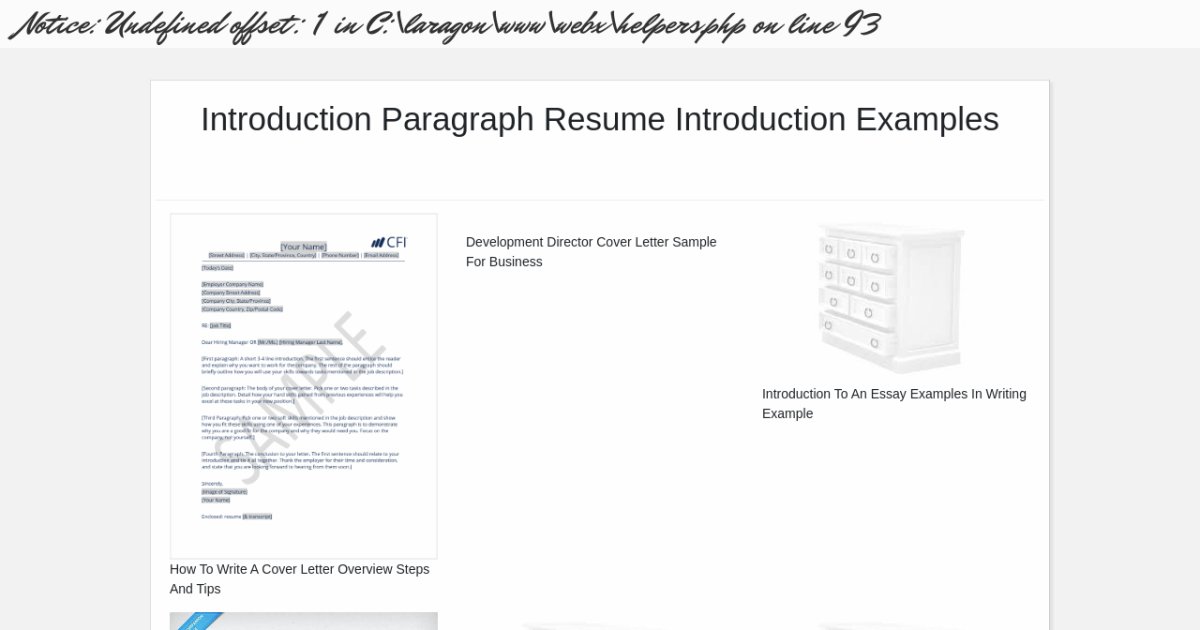 introduction paragraph resume