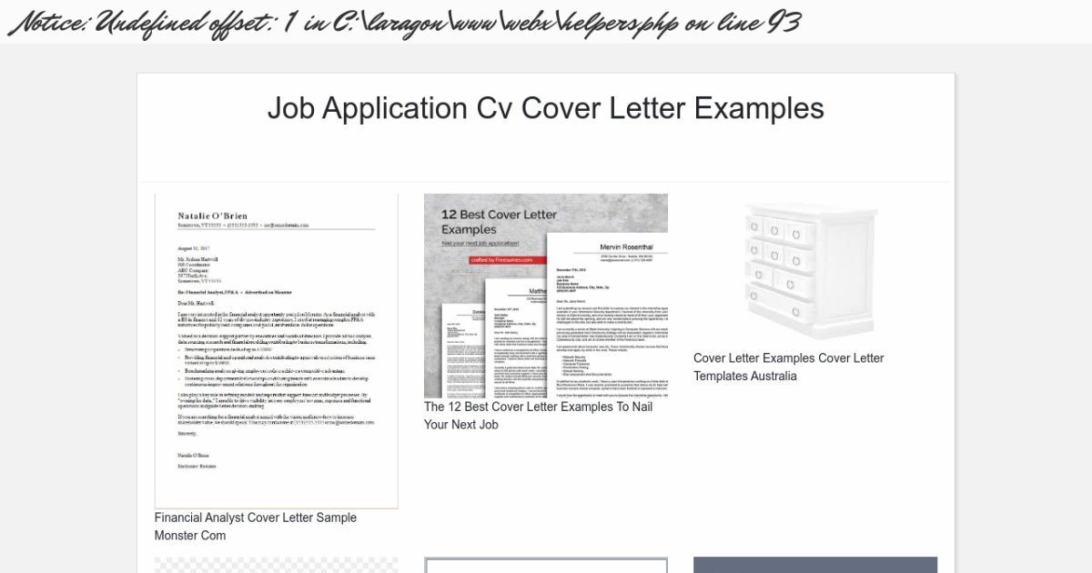 job application cv cover letter examples