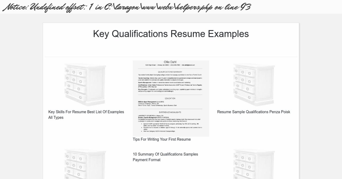 resume key qualifications examples