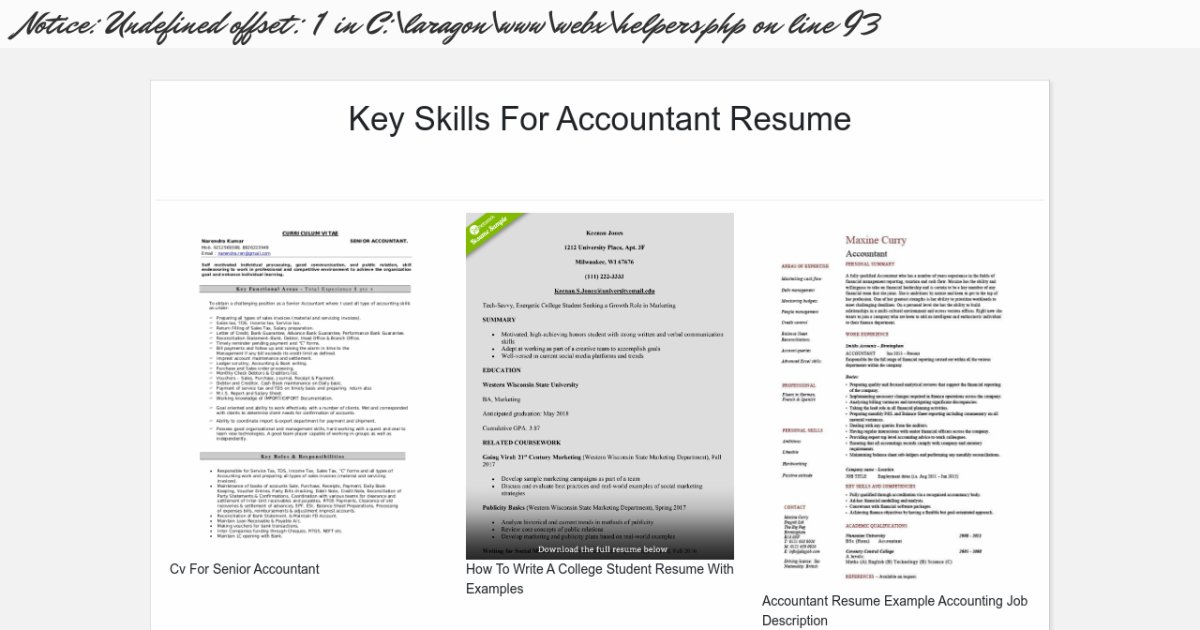 Key Skills For Accountant Resume