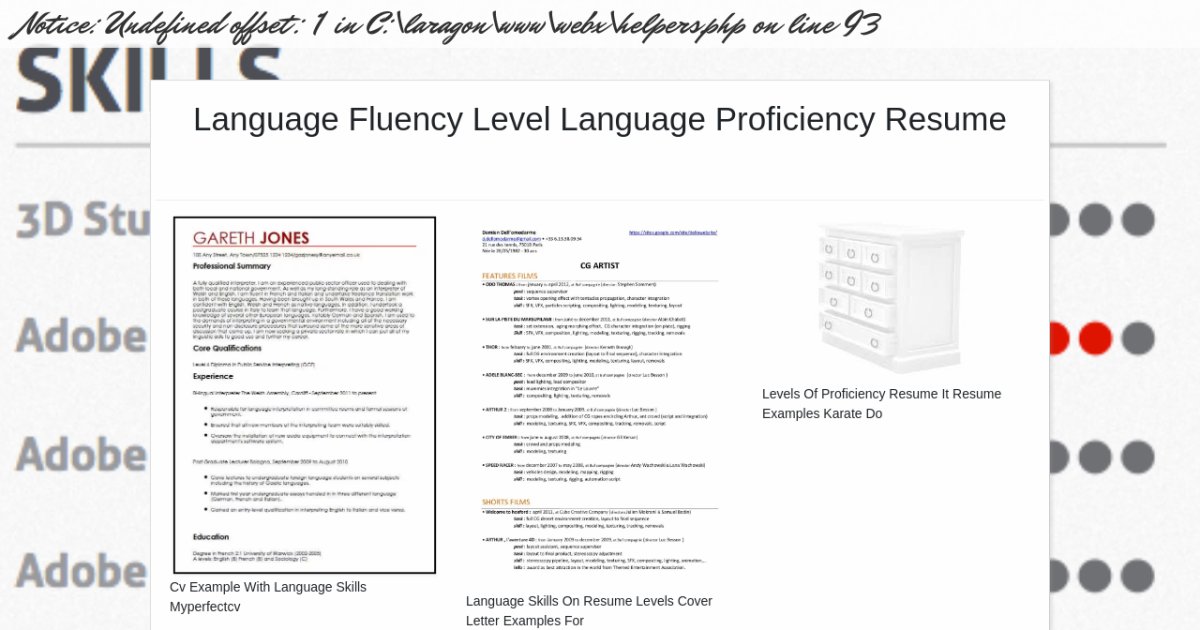 Language Fluency Level Language Proficiency Resume