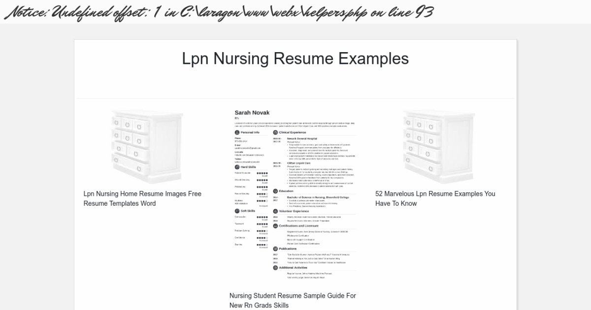 Lpn Nursing Resume Examples