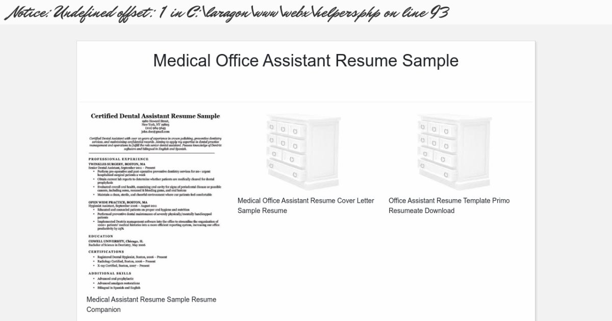 Medical Office Assistant Resume Sample