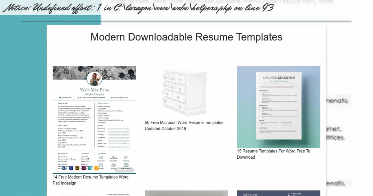 Modern Downloadable Resume Templates