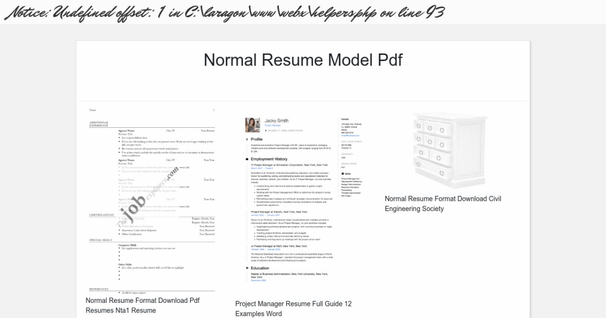 Normal Resume Model Pdf