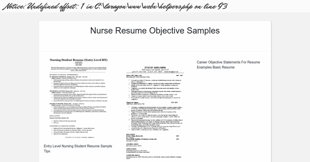 objective on resume for nurse