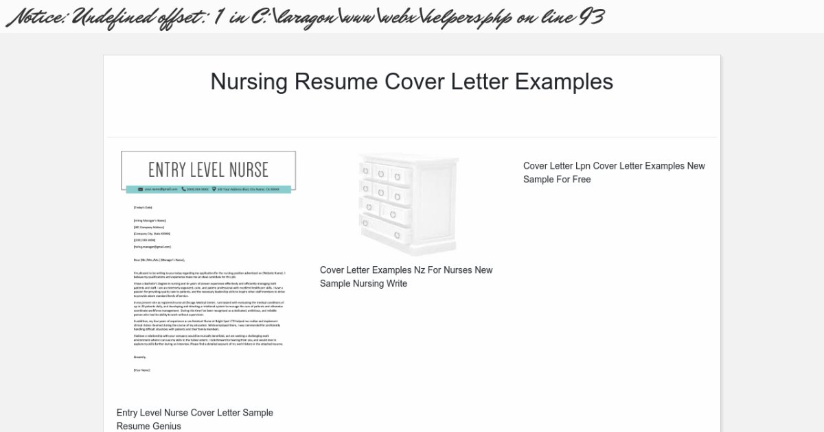 Nursing Resume Cover Letter Examples