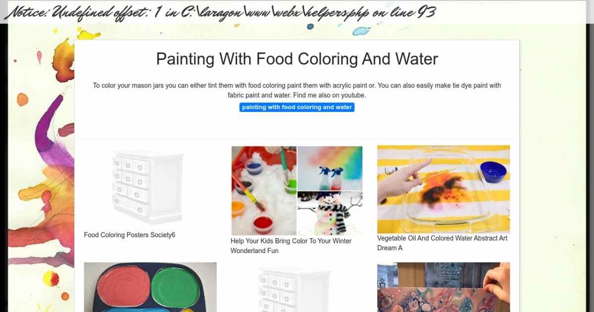 Painting With Food Coloring And Water