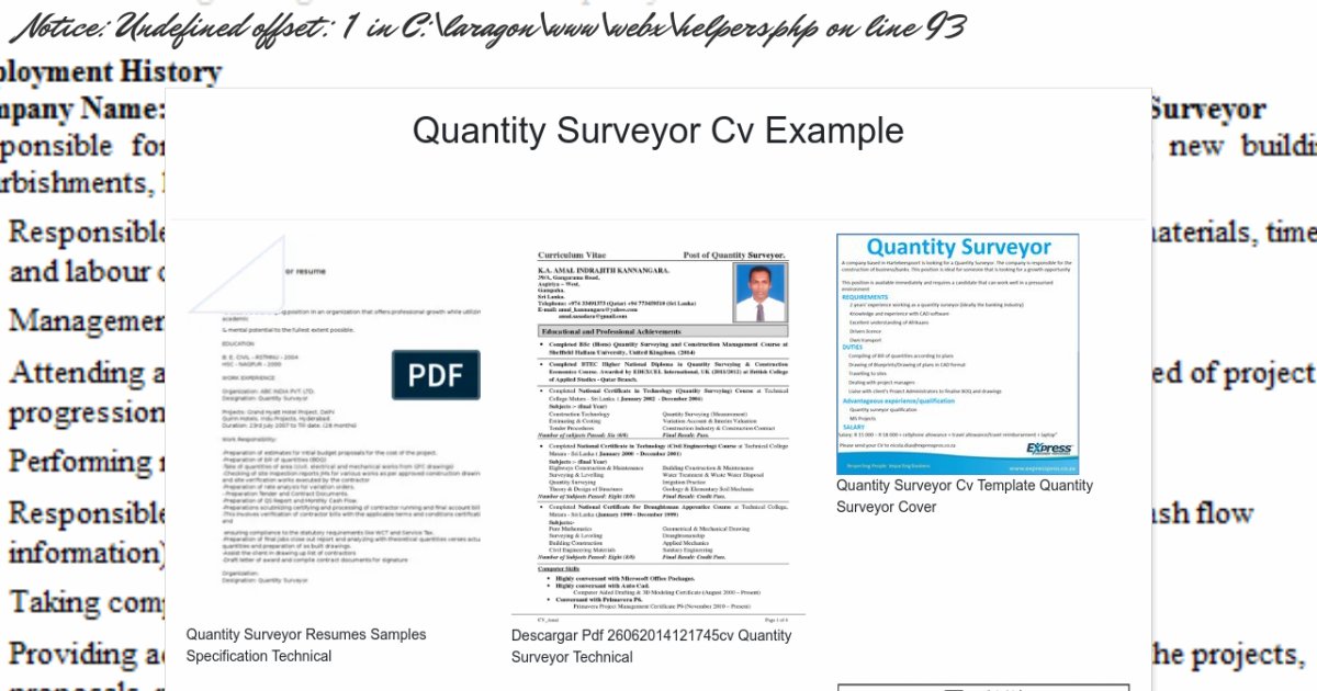 Quantity Surveyor Cv Example   Quantity Surveyor Cv Example.html 