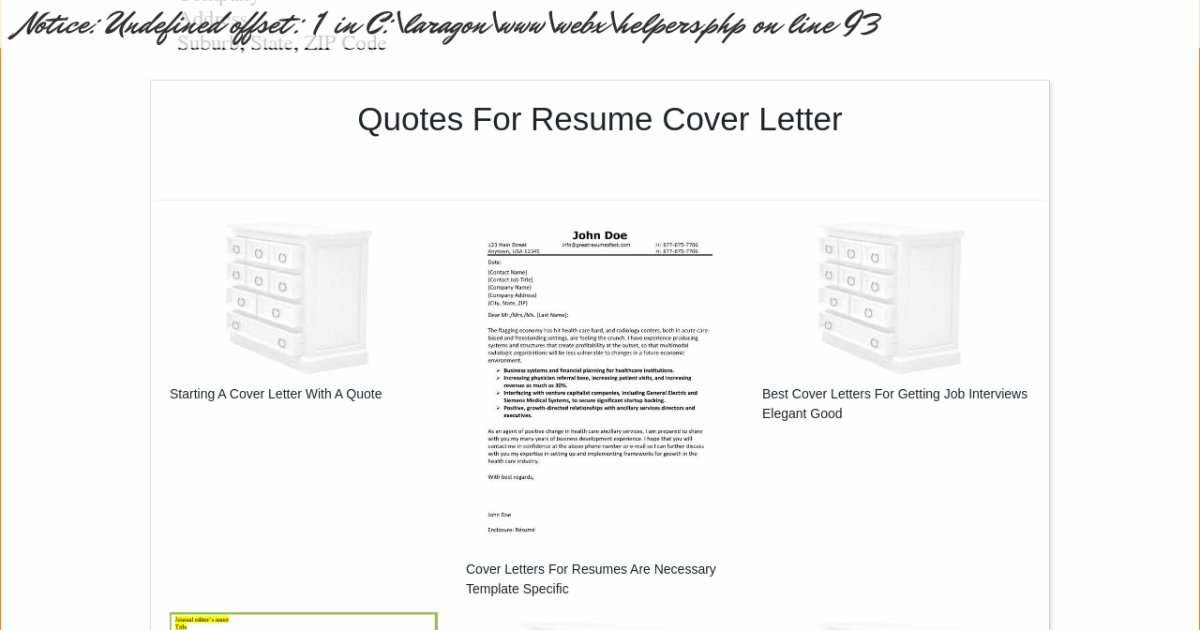 Quotes For Resume Cover Letter