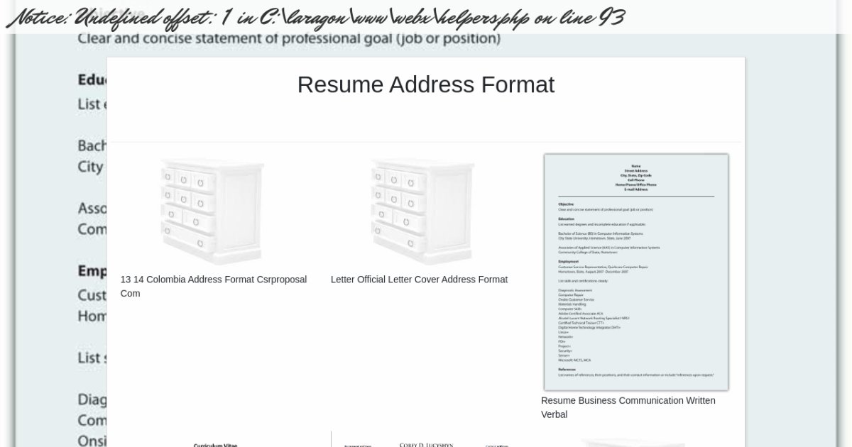 proper address format resume