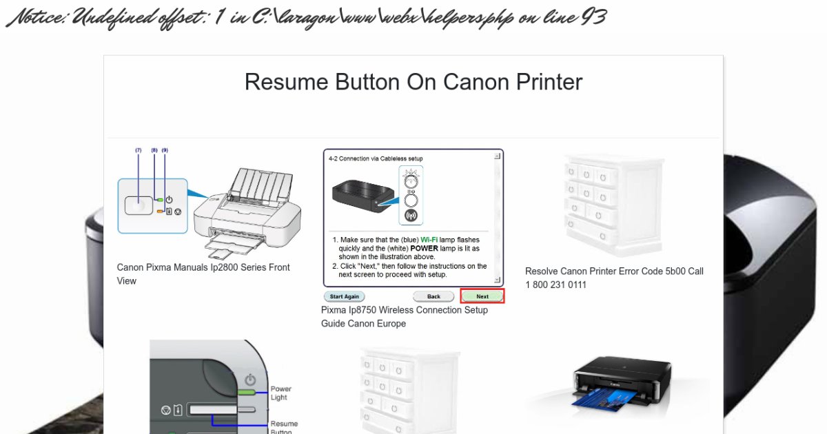 Resume Button On Canon Printer 4332