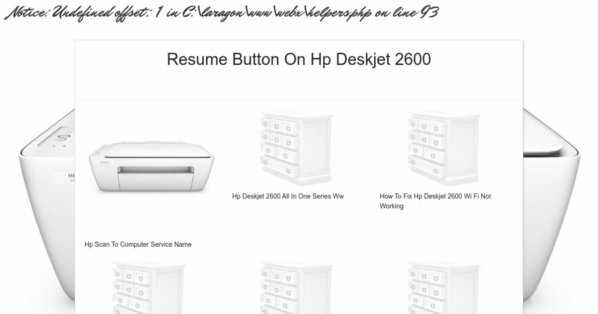 Resume Button On Hp Deskjet 2600