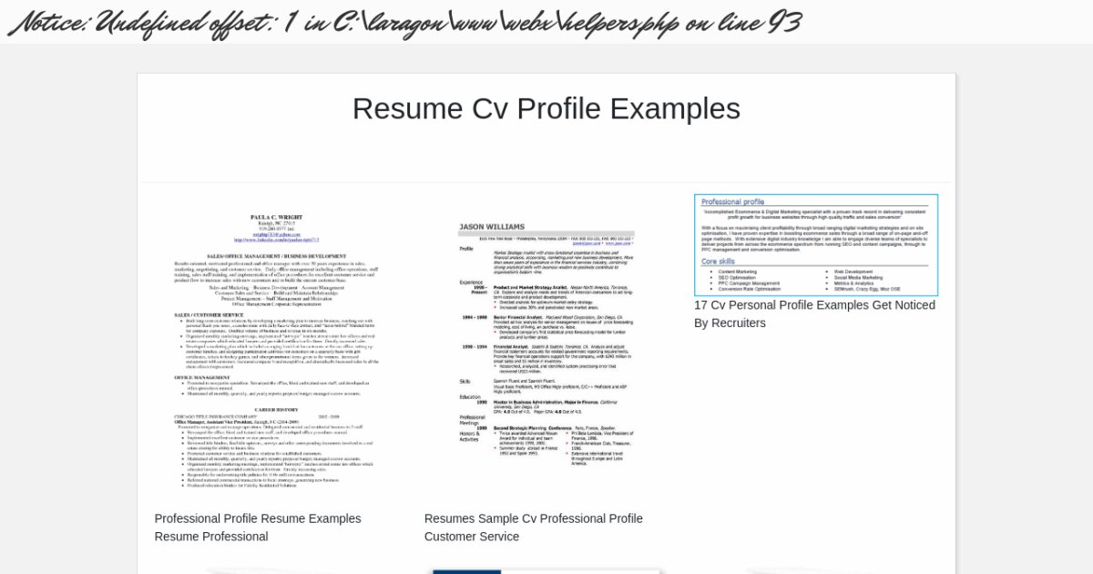 Resume Cv Profile Examples - Resume Cv Profile Examples.html