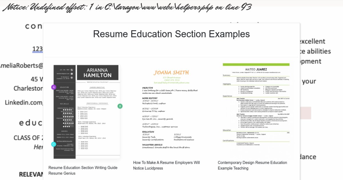 Resume Education Section Examples