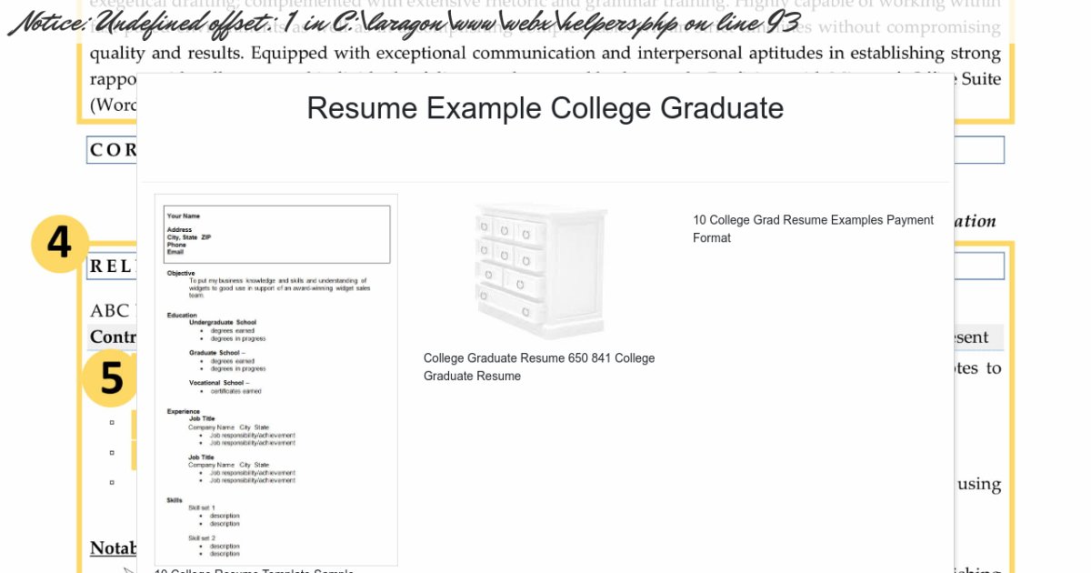 Resume Example College Graduate