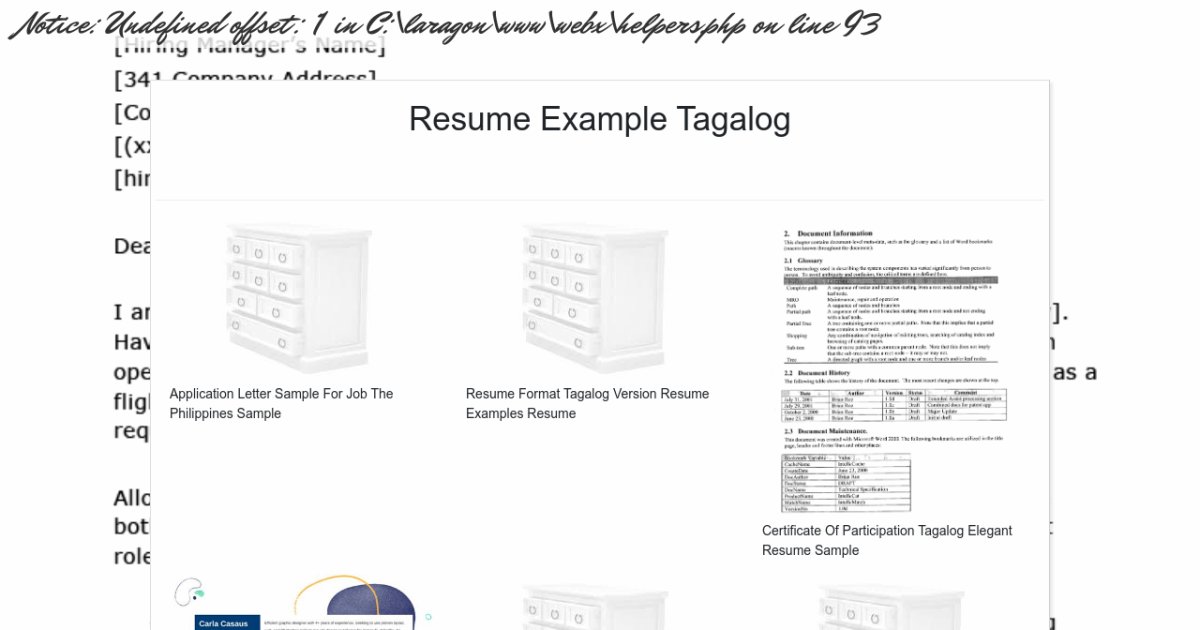 Resume Example Tagalog