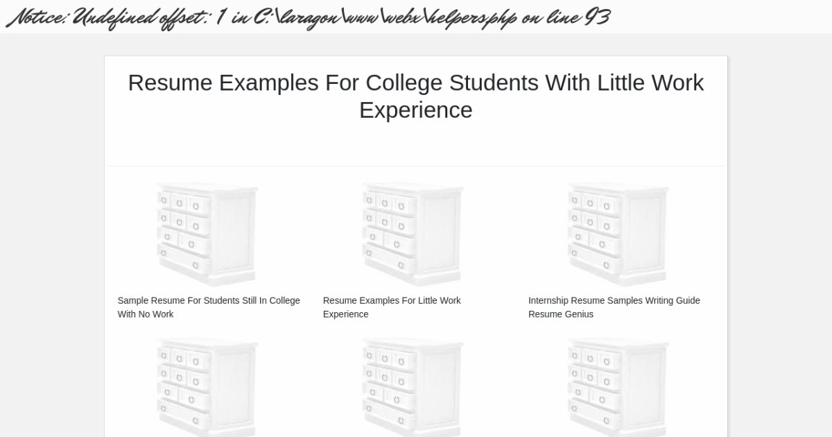 resume examples for college students with little work experience