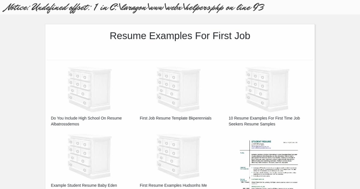 example of resume for first job